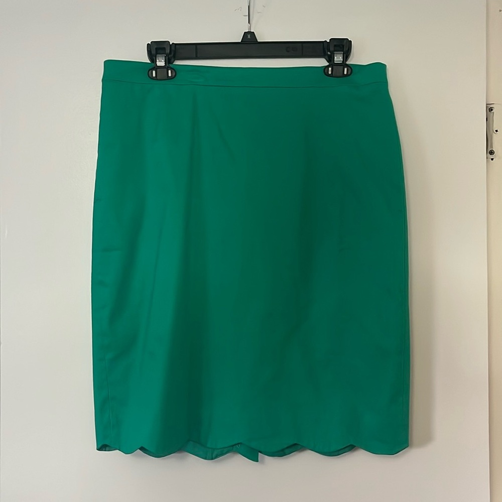 J Crew scalloped pencil skirt